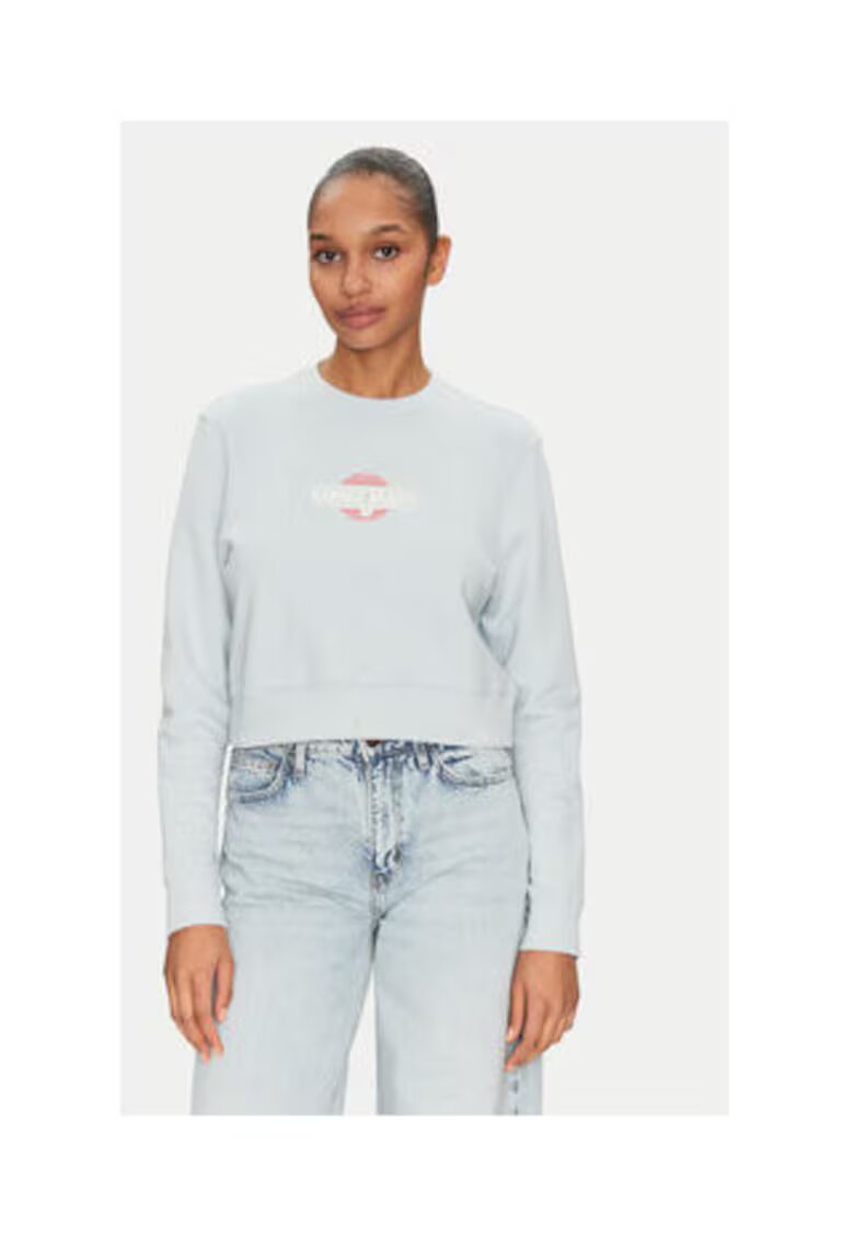 GUESS JEANS Hanorac de bumbac cu imprimeu grafic