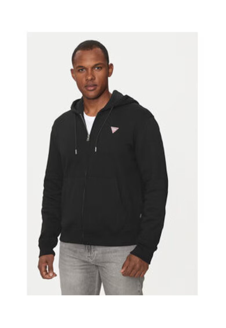GUESS JEANS Hanorac din amestec de bumbac organic cu doua buzunare frontale