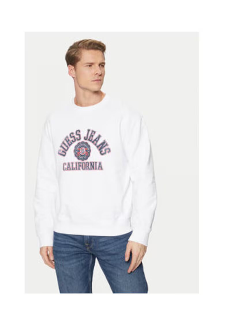GUESS JEANS Hanorac din bumbac cu imprimeu grafic