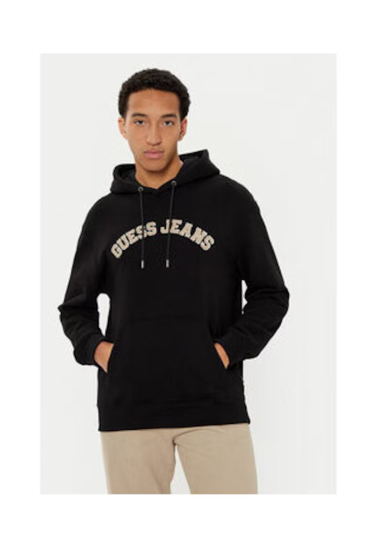 GUESS JEANS Hanorac din bumbac cu model logo in relief
