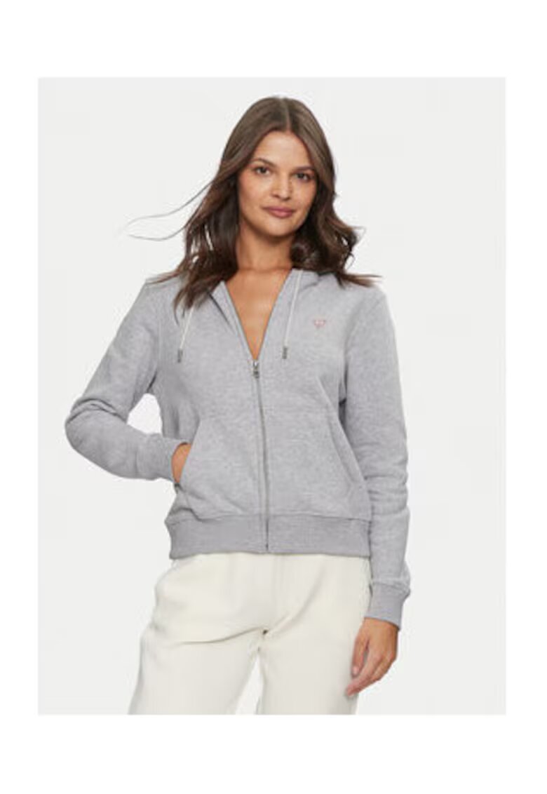 GUESS JEANS Hanorac regular fit din amestec de bumbac cu fermoar