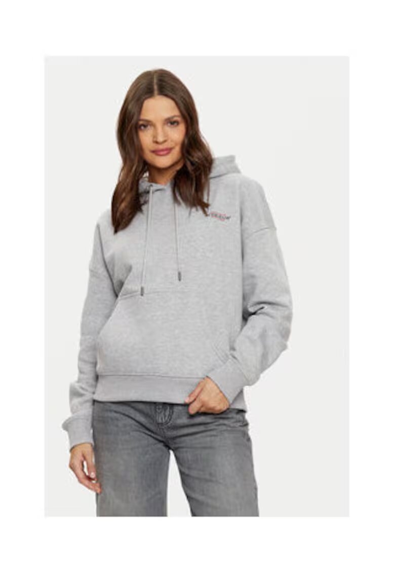 GUESS JEANS Hanorc din amestec de bumbac cu maneci cazute