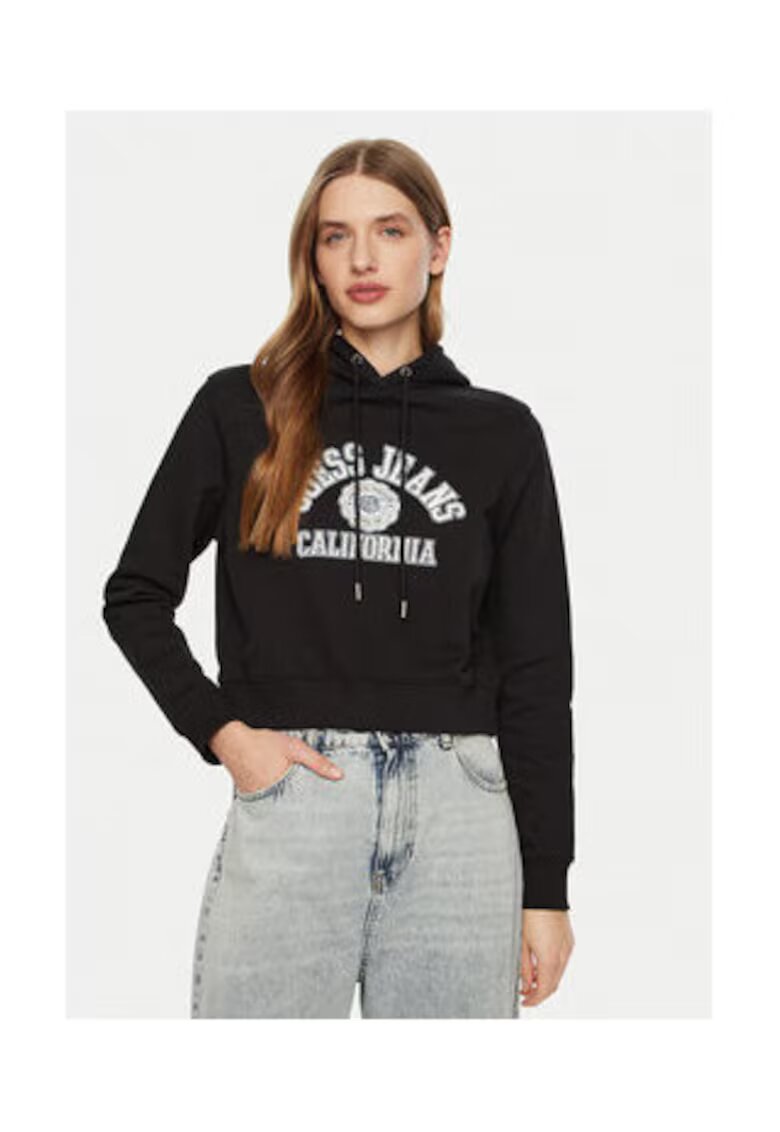 GUESS JEANS Hanorc din bumbac cu text print