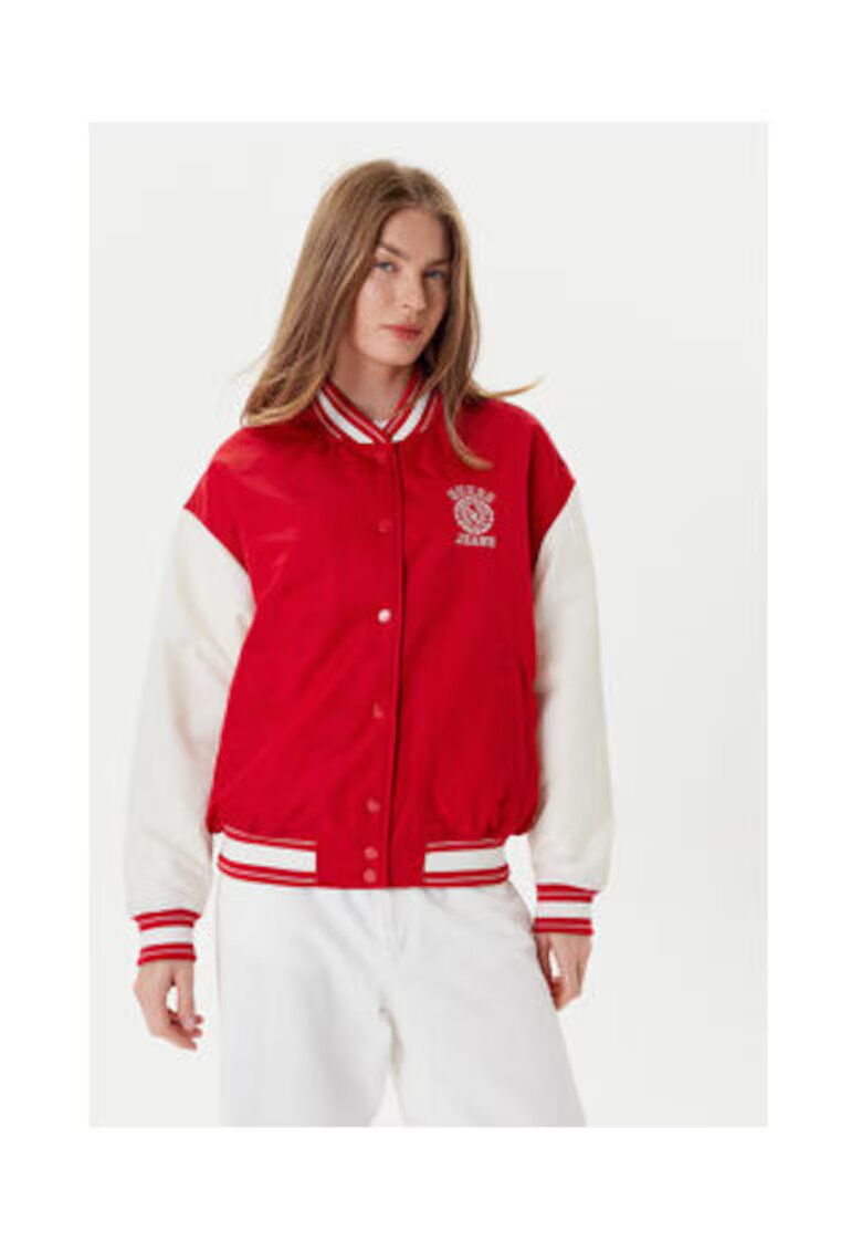 GUESS JEANS Jacheta varsity cu design colorblock