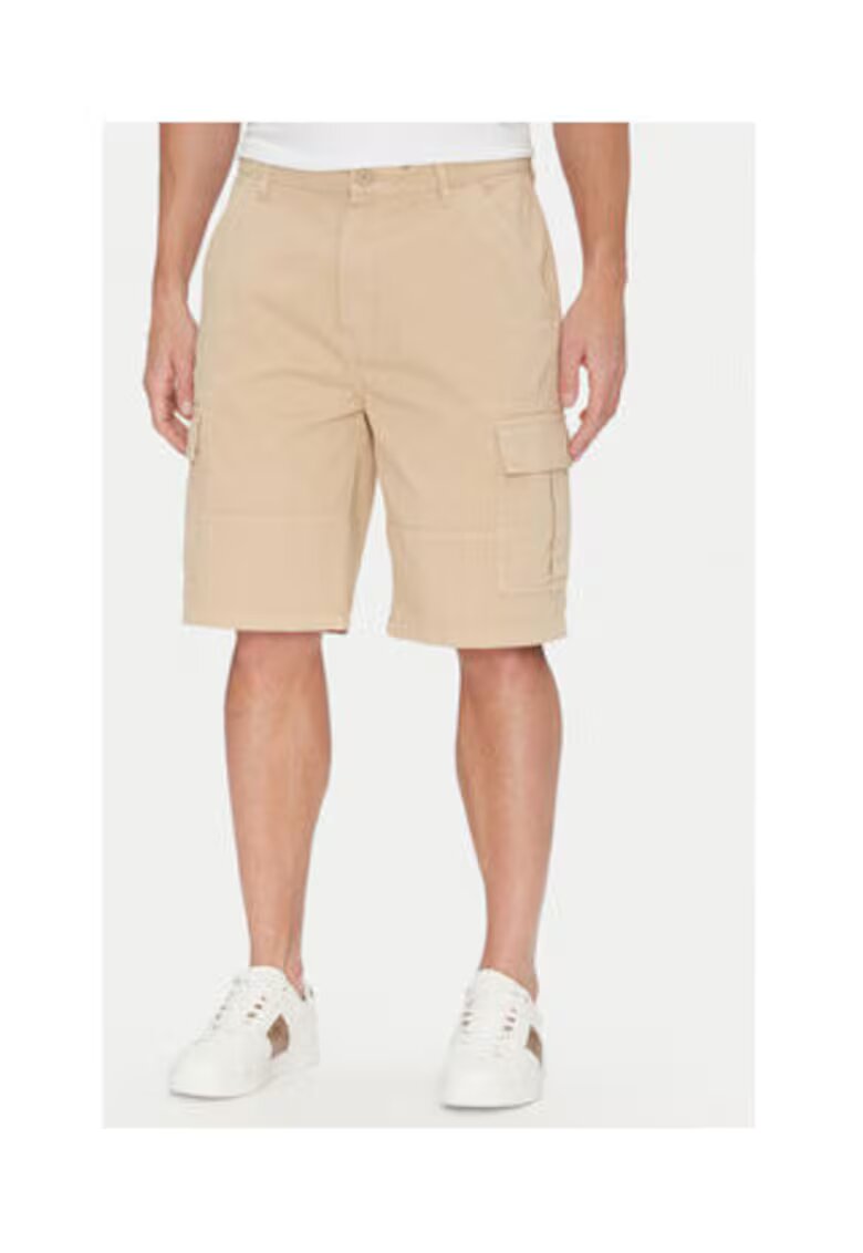 GUESS JEANS Pantaloni scurti cu bunare din bumbac
