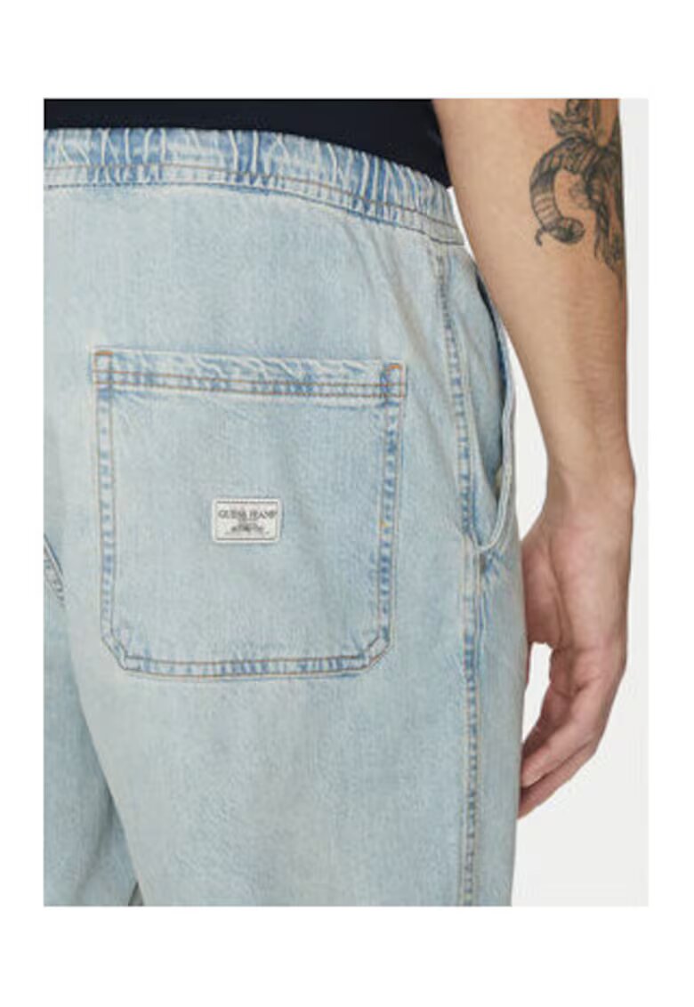 GUESS JEANS Pantaloni scurti din denim cu snut de ajustare -