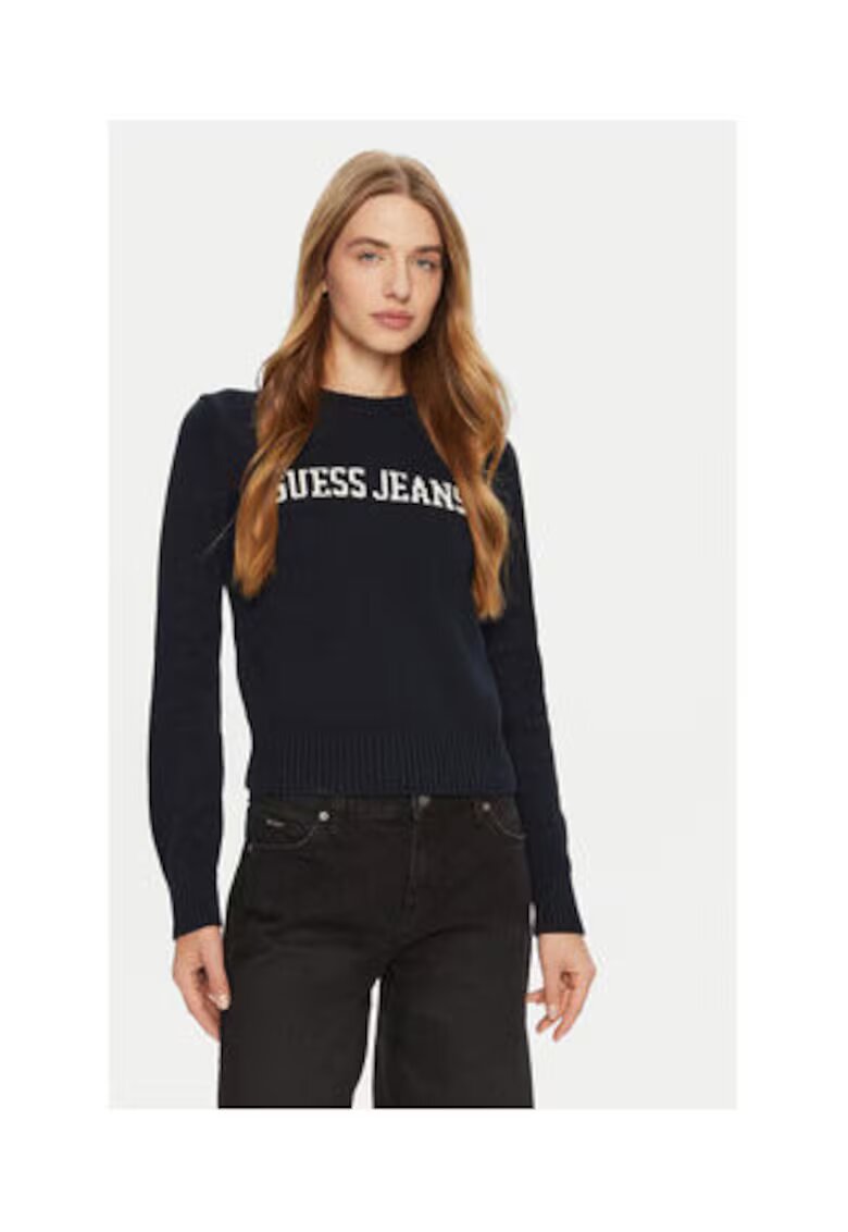 GUESS JEANS Pulover cu print logo. -