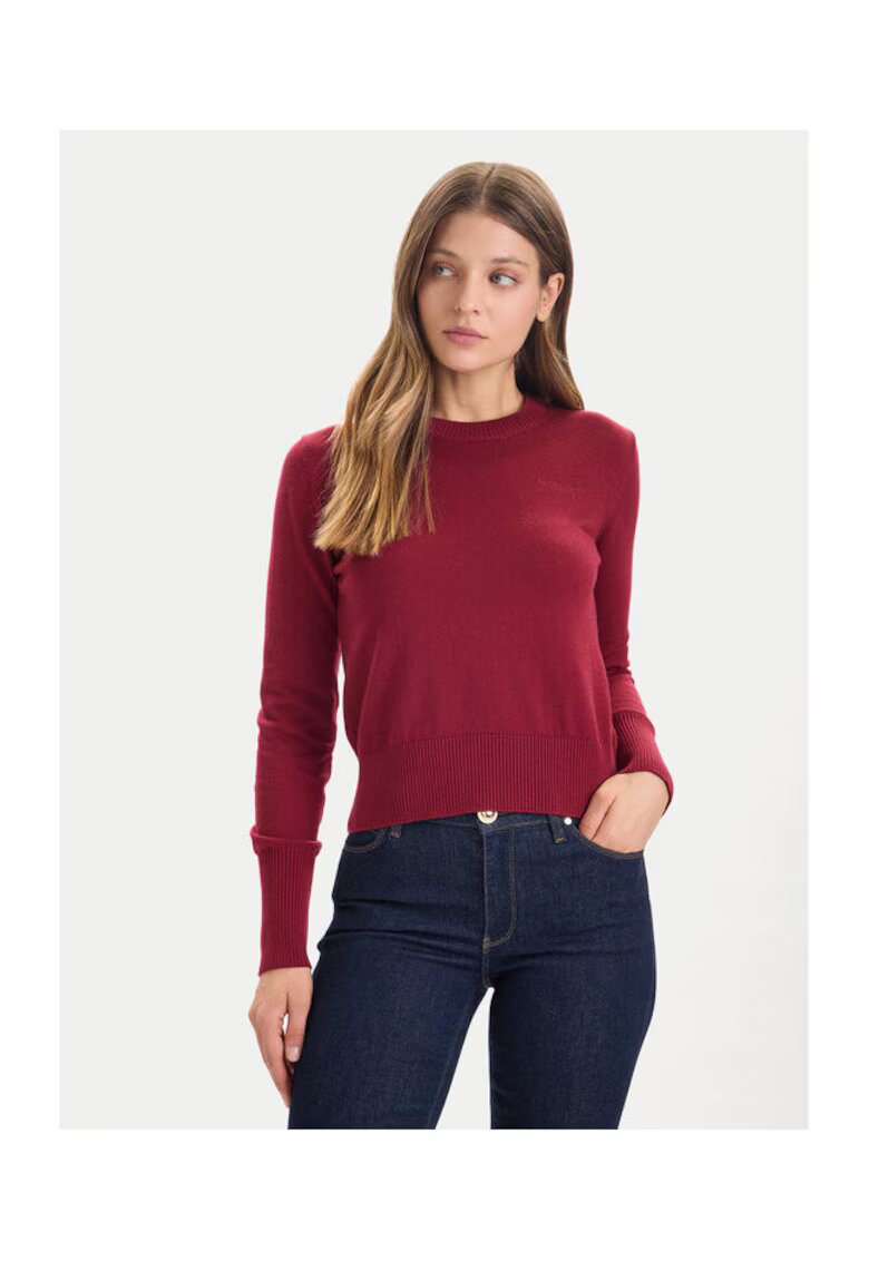 GUESS JEANS Pulover dama visiniu - din material de calitate