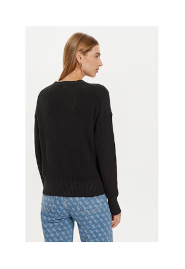 GUESS JEANS Pulover din bumbac cu maneci cazute