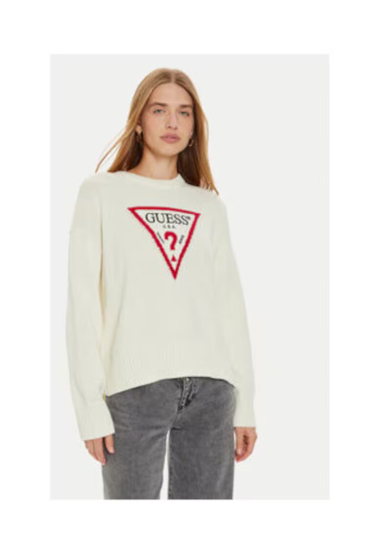 GUESS JEANS Pulover lejer din bumbac organic
