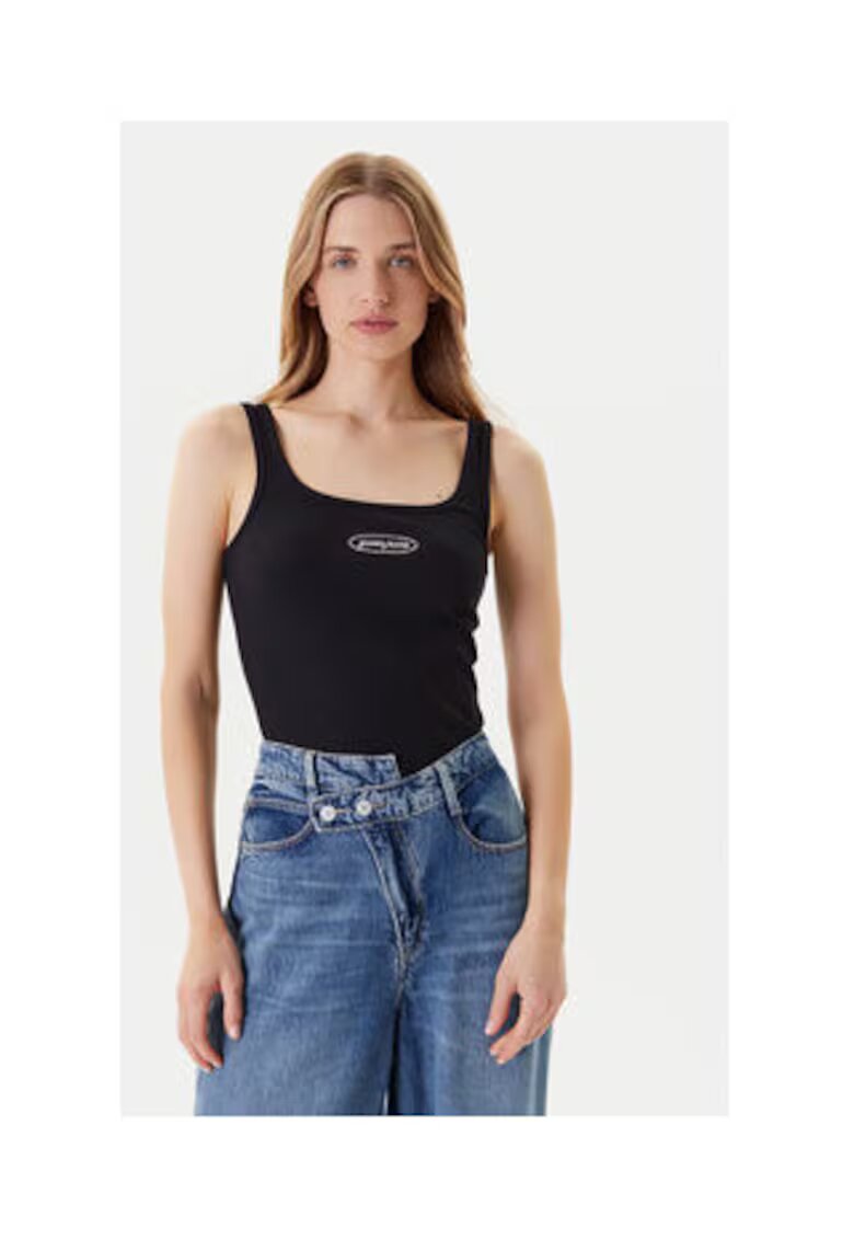 GUESS JEANS Top cu decolteu decupat - Negru