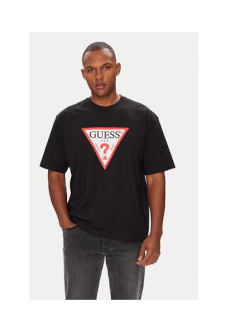 GUESS JEANS Tricou barbatesc - din bumbac si imprimeu grafic