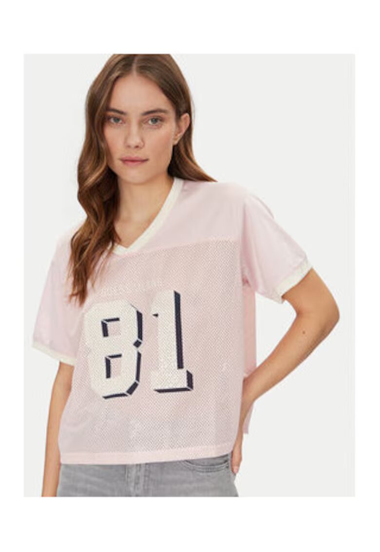 GUESS JEANS Tricou cu decolteu in V