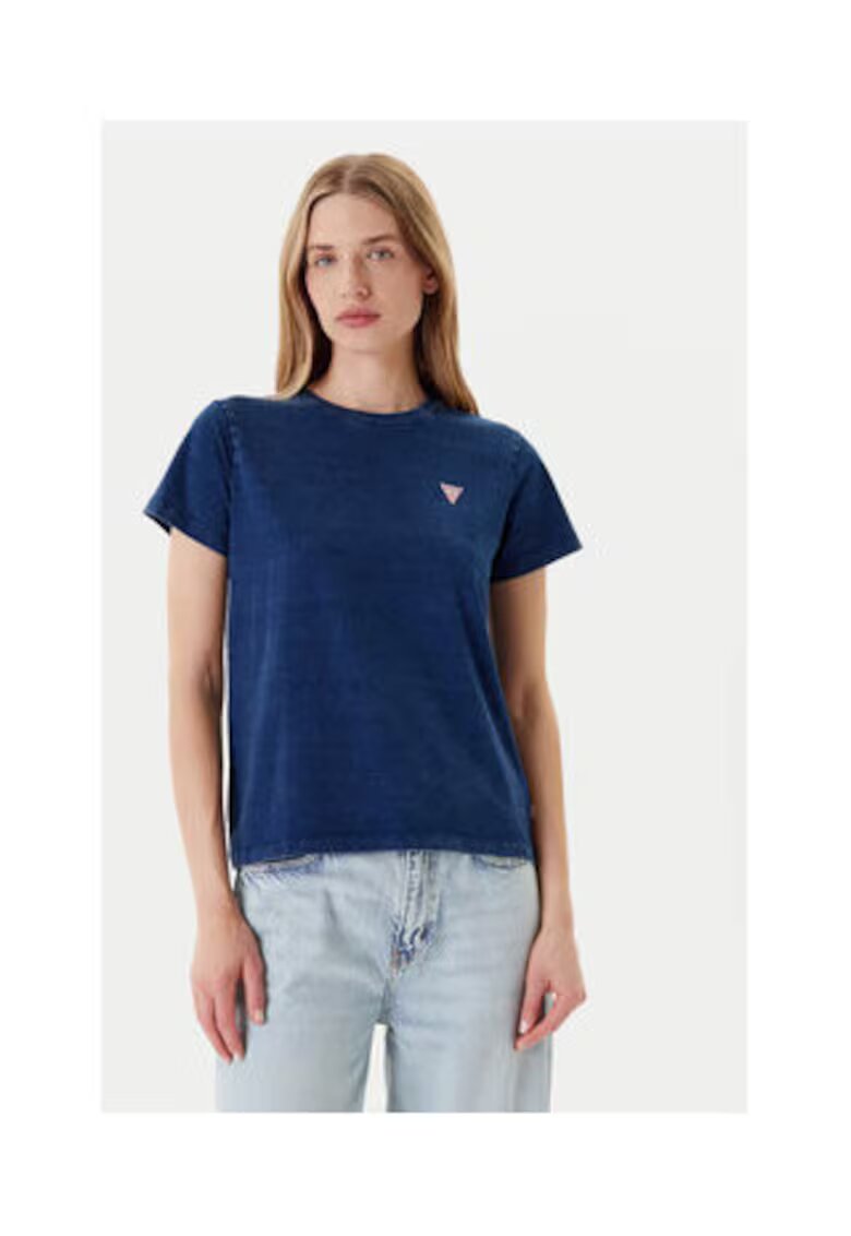 GUESS JEANS Tricou cu decolteu rotund din amestec de bumbac organic