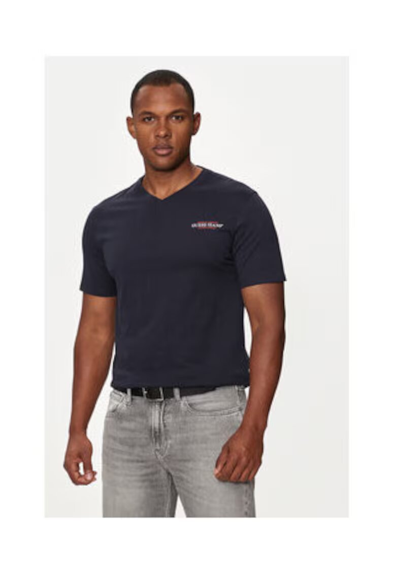 GUESS JEANS Tricou din bumbac organic cu decolteu in V