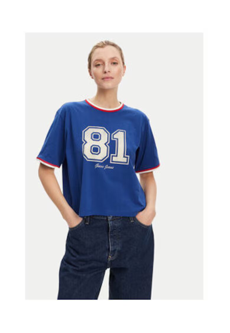 GUESS JEANS Tricou din bumbac organic cu imprimeu