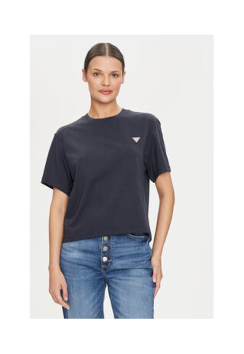 GUESS JEANS Tricou lejer din bumbac cu logo mic