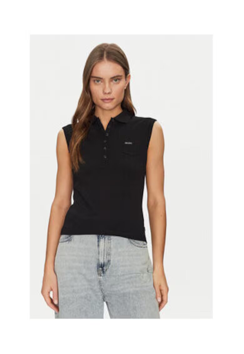 GUESS JEANS Tricou polo clasic - Negru