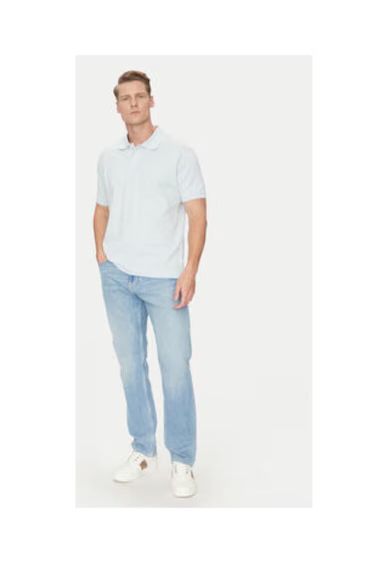 GUESS JEANS Tricou uni cu guler polo