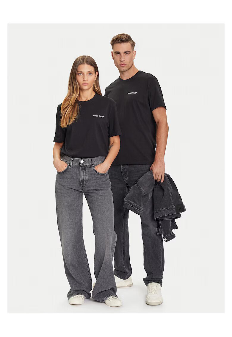 GUESS JEANS Tricou unisex negru - bumbac -