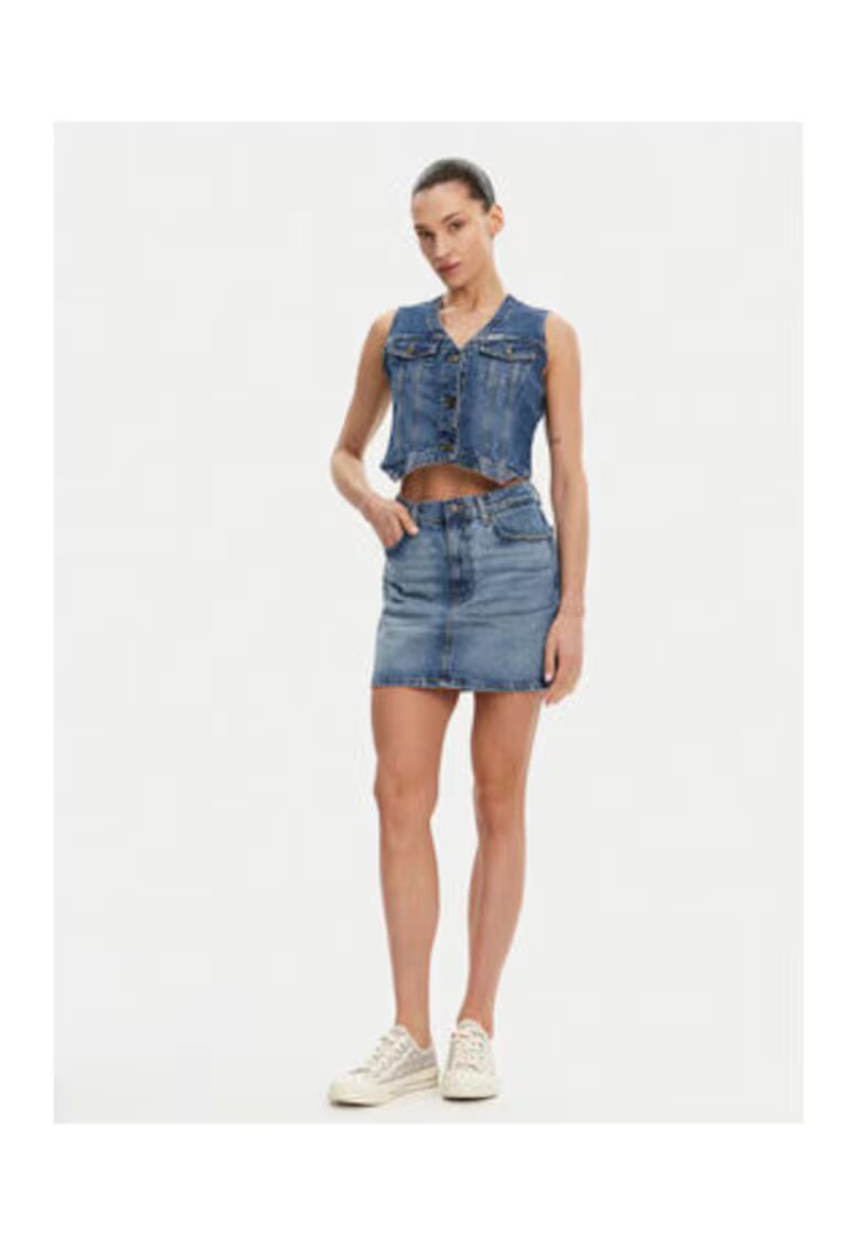 GUESS JEANS Vesta cu inchidere cu capse