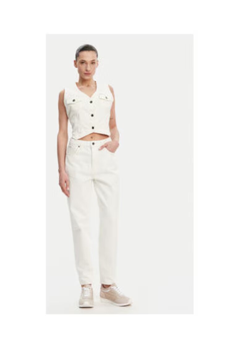 GUESS JEANS Vesta uni cu inchidere cu capse