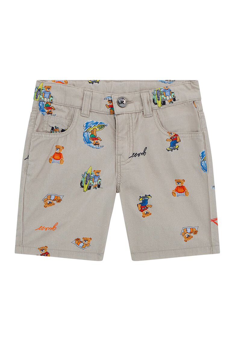 GUESS KIDS Bermude cu imprimeu grafic - Maro taupe