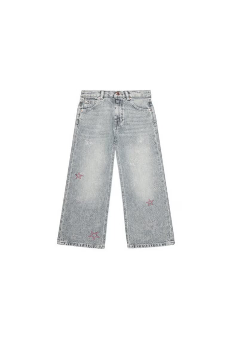 GUESS KIDS Blugi cu aspect decolorat si aplicatii stea discrete
