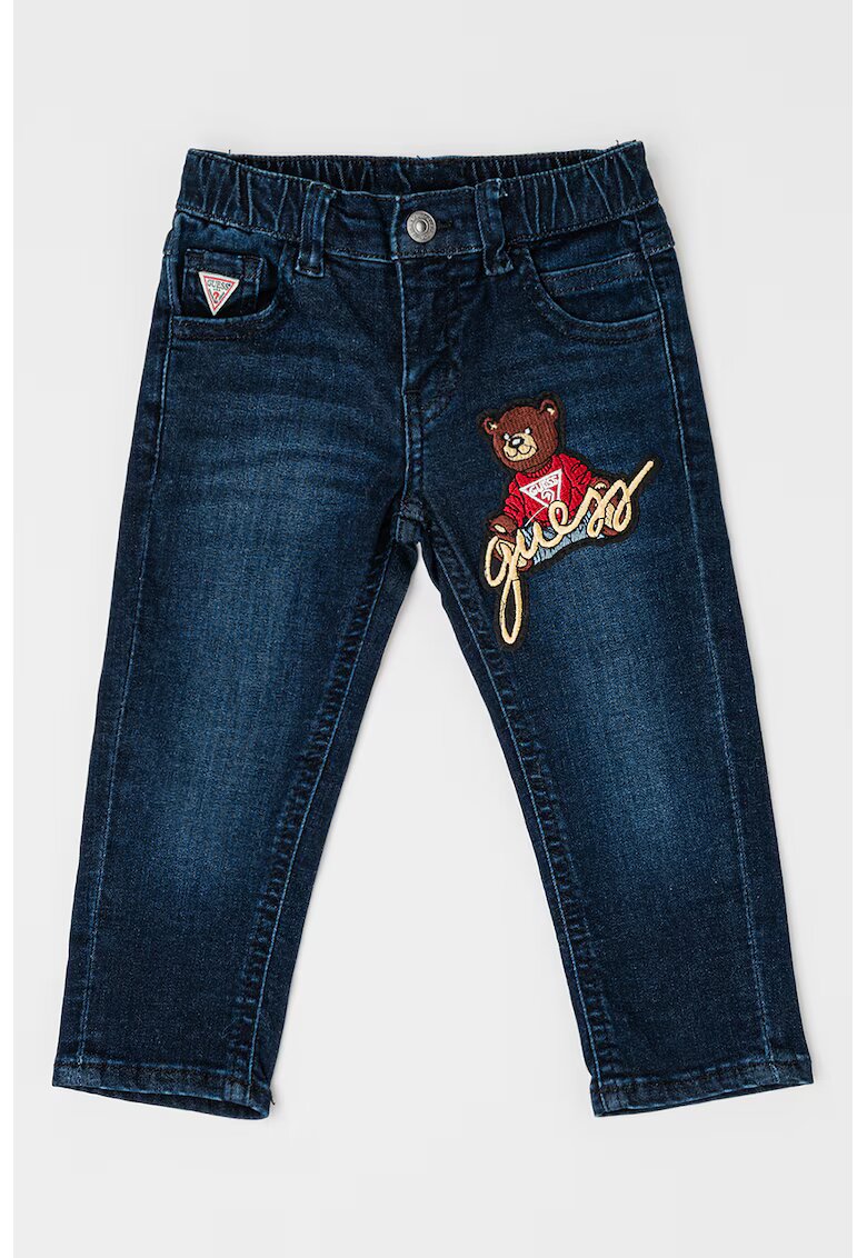 GUESS KIDS Blugi cu buzunare cu aplicatie logo - Albastru inchis