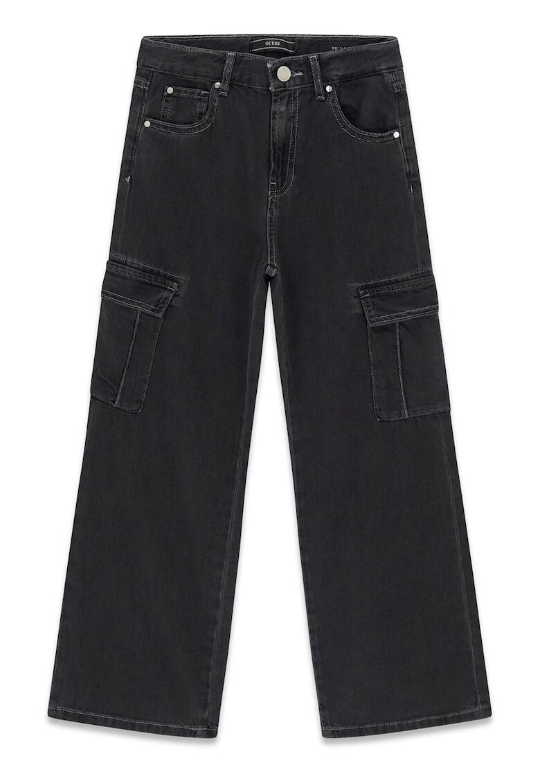 GUESS KIDS Blugi cu croiala ampla si buzunare cu clapa - Gri antracit