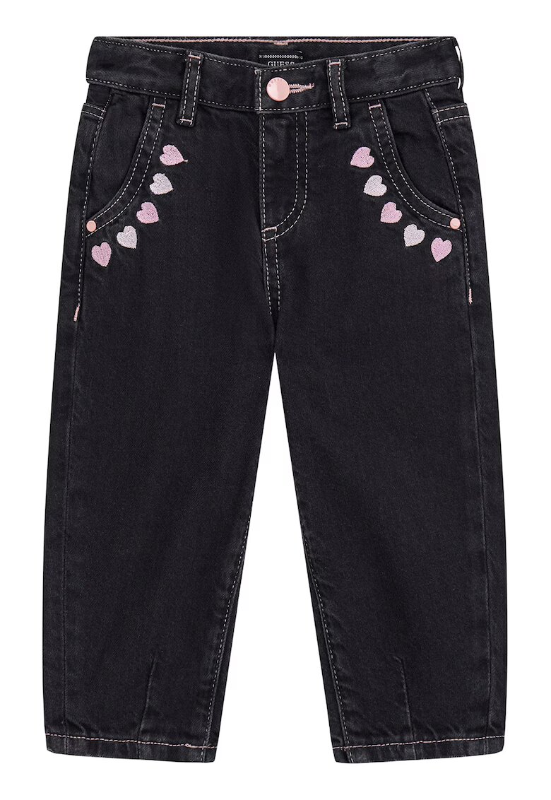 GUESS KIDS Blugi drepti cu broderii cu inimi