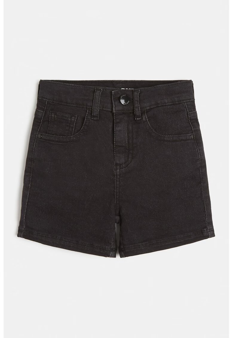 GUESS KIDS Blugi scurti cu logo triunghiular pe spate - Negru stins