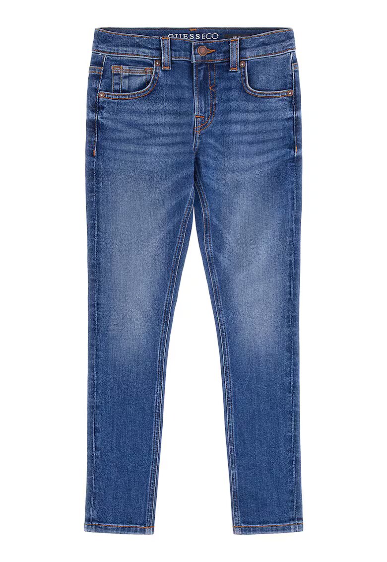 GUESS KIDS Blugi skinny cu aspect decolorat - Albastru