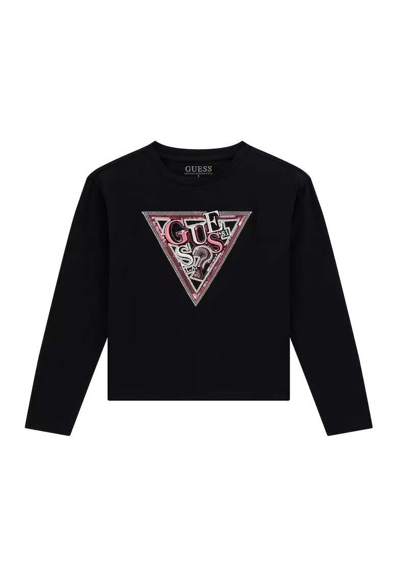 GUESS KIDS Bluza cu paiete - Negru/Roz deschis