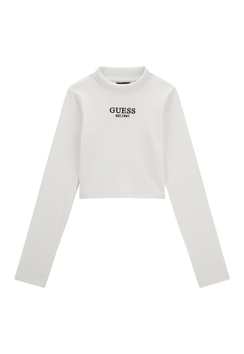 GUESS KIDS Bluza cu striatii si logo brodat - Alb murdar