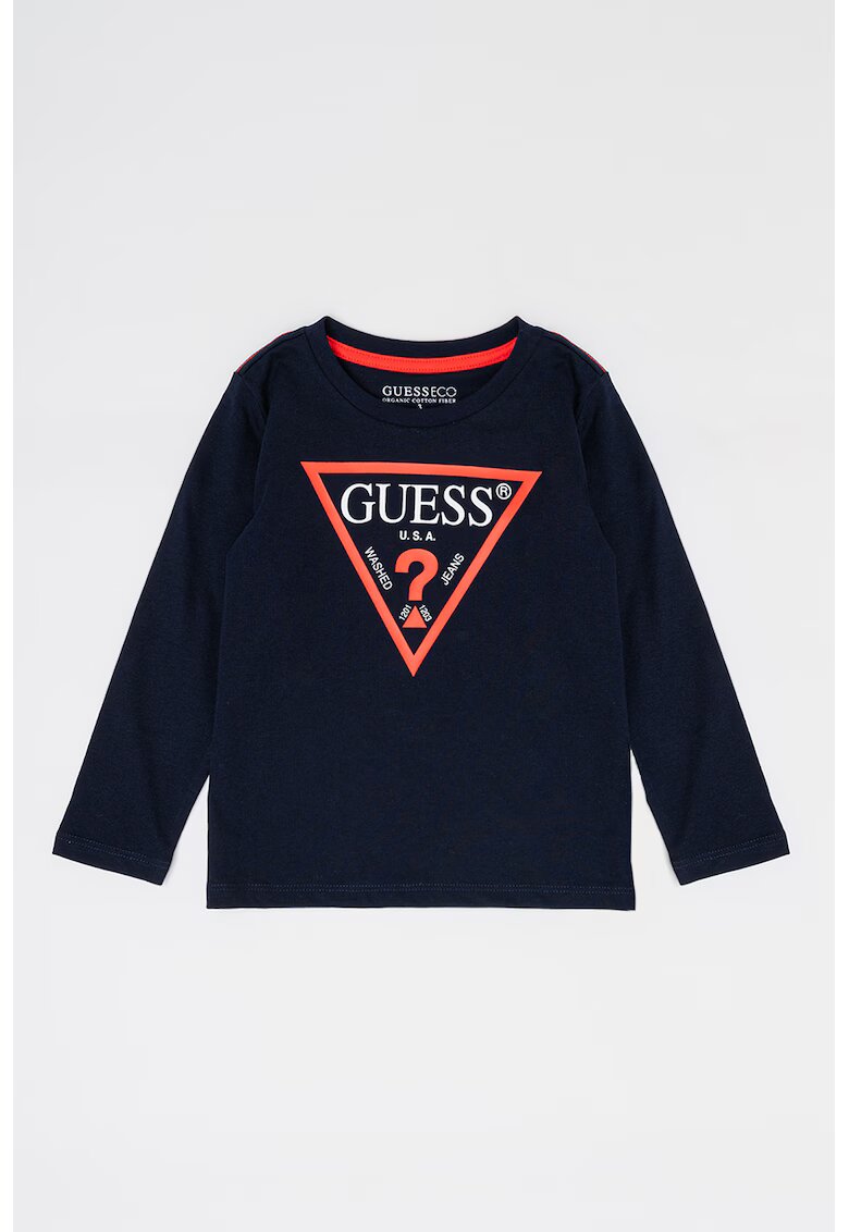 GUESS KIDS Bluza de bumbac cu imprimeu logo - Bleumarin