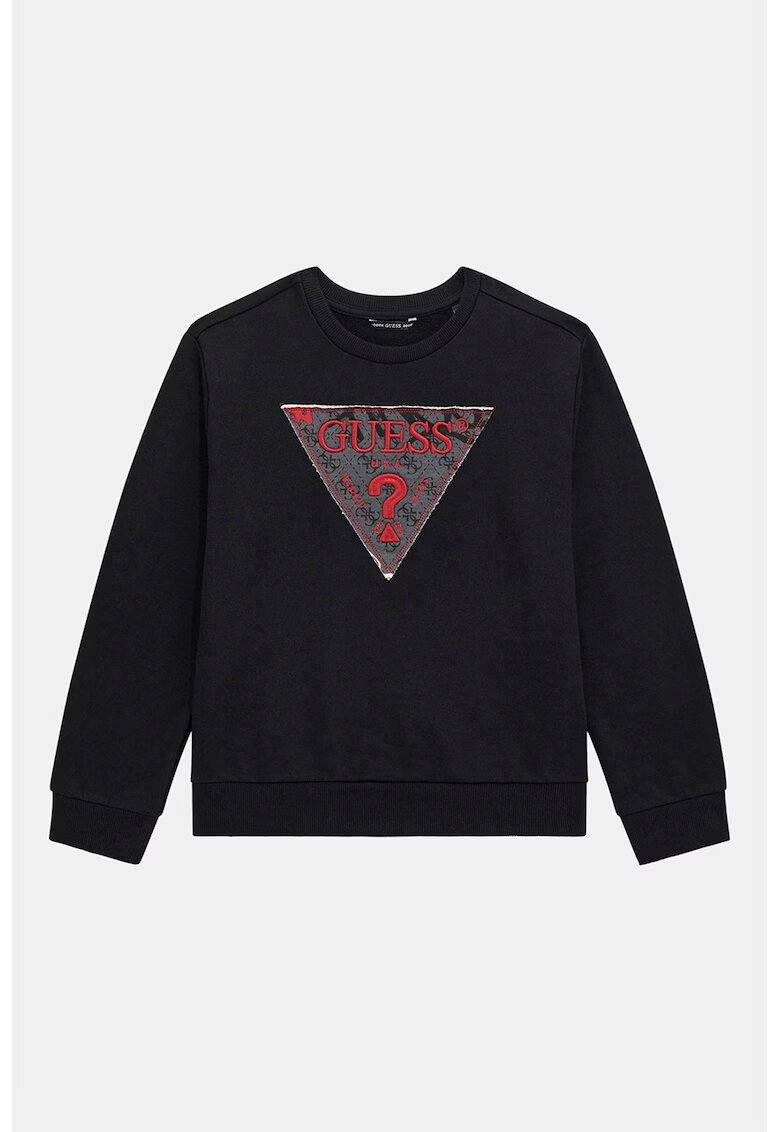 GUESS KIDS Bluza de trening cu imprimeu logo - Rosu/Negru/Gri deschis