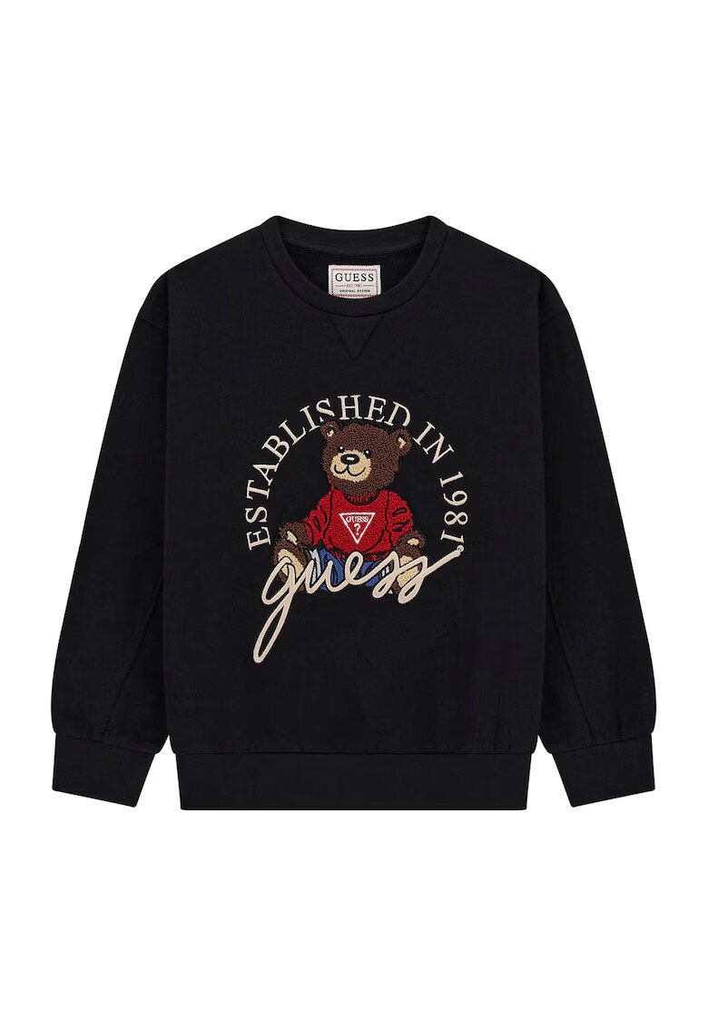 GUESS KIDS Bluza de trening cu logo aplicat - Rosu/Negru/Maro