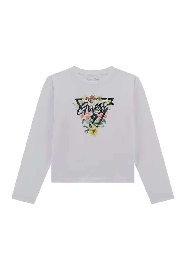 GUESS KIDS Bluza regular fit cu logo - Negru/Galben deschis/Alb murdar