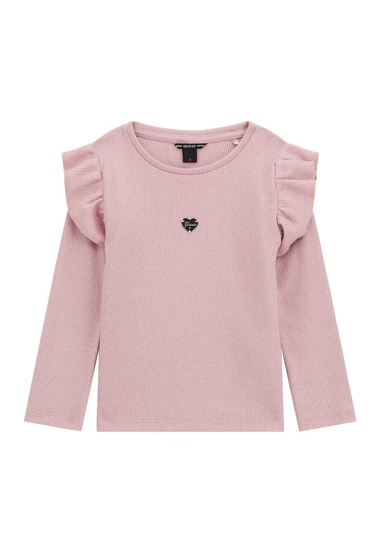 GUESS KIDS Bluza striata cu volane - Roz prafuit -