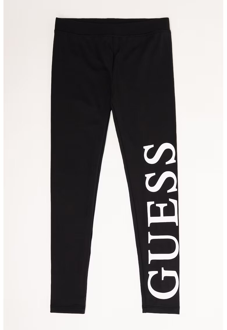 GUESS KIDS Colanti cu imprimeu logo - Negru