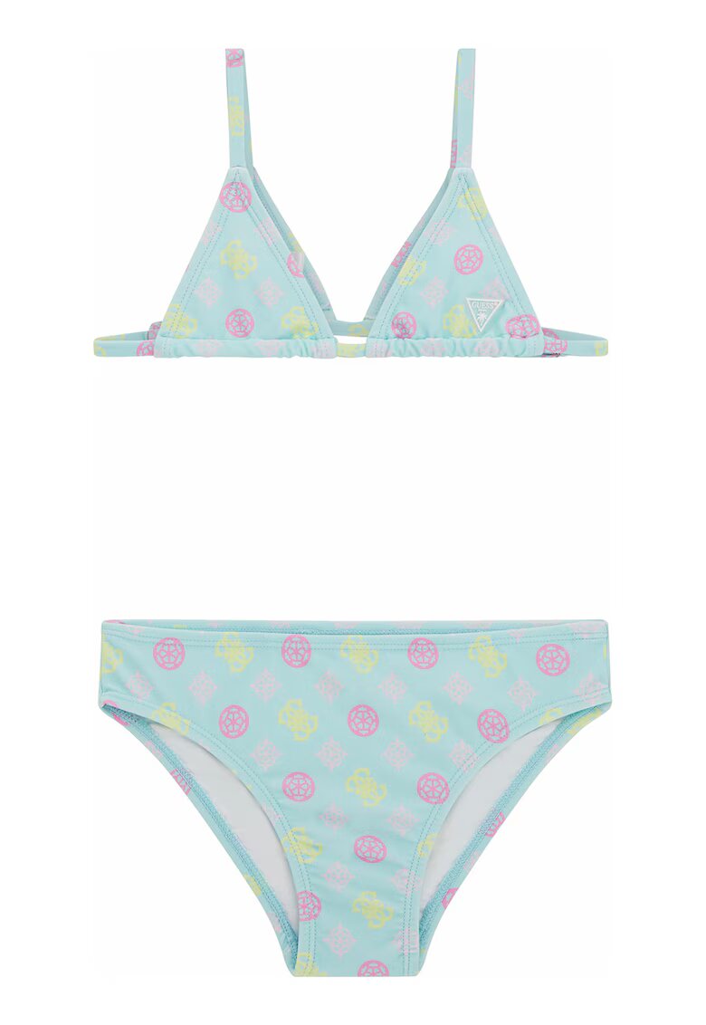 GUESS KIDS Costum de baie cu doua piese si monograma - Albastru glaciar