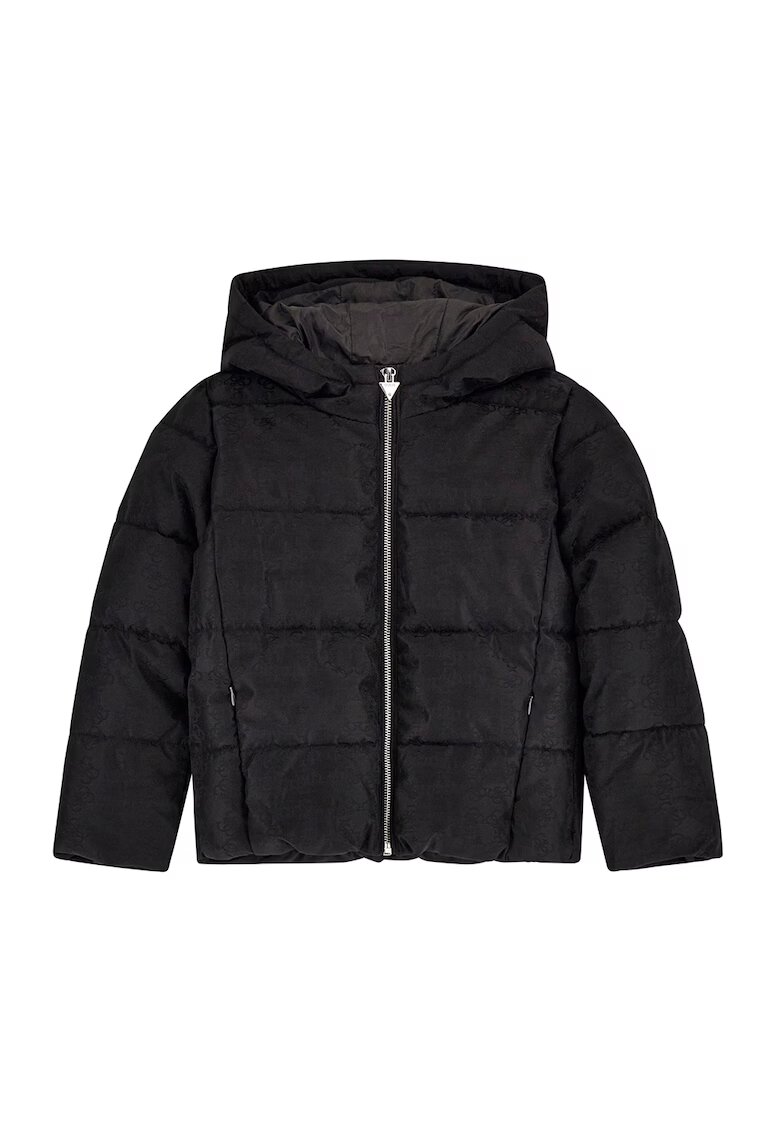 GUESS KIDS Geaca cu gluga si buzunare cu fermoar - Negru