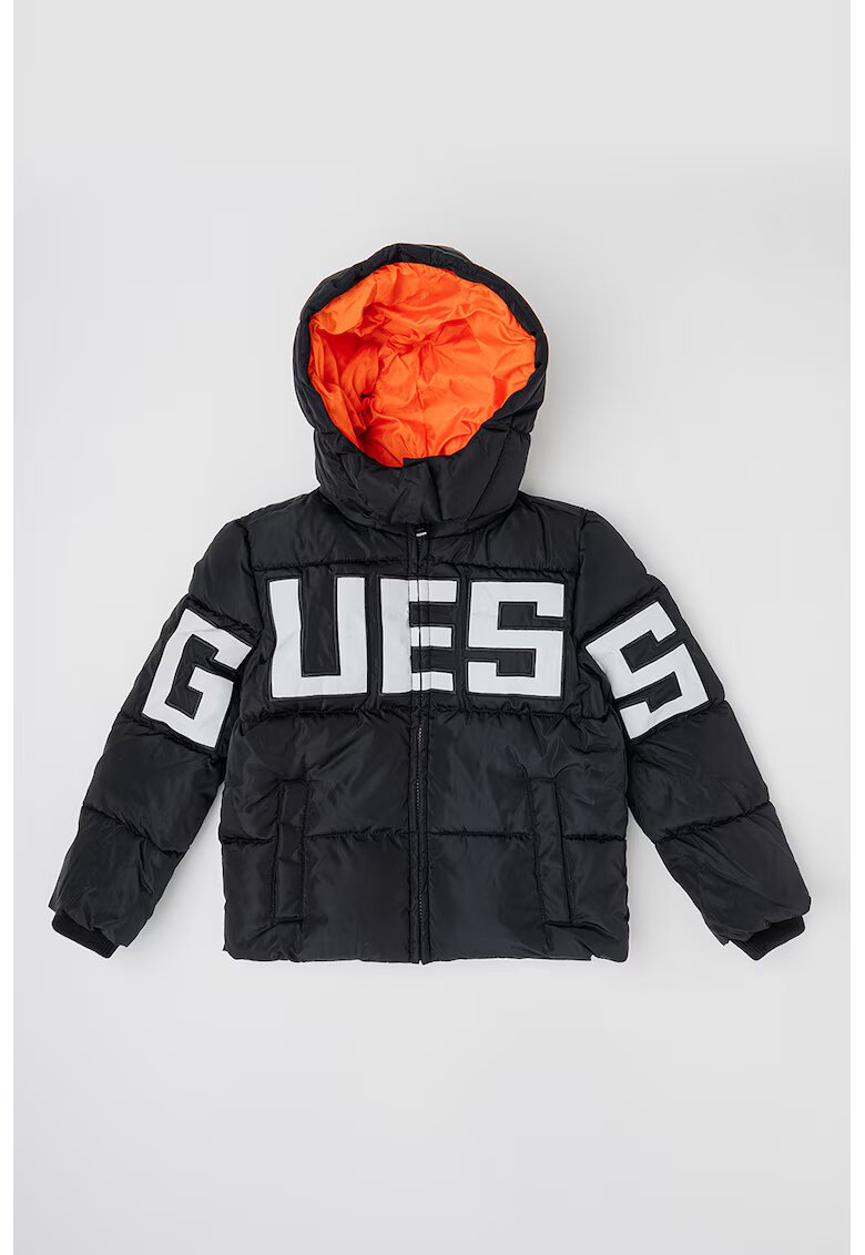 GUESS KIDS Geaca cu imprimeu logo - Alb/Negru