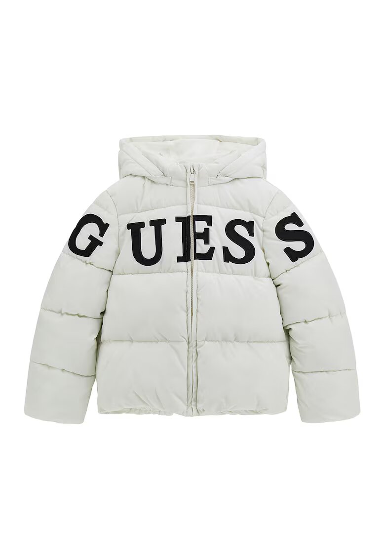 GUESS KIDS Geaca cu imprimeu logo - Negru/Alb murdar