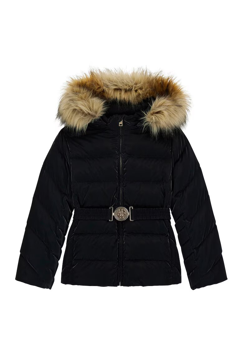 GUESS KIDS Geaca matlasata cu captuseala de blana sintetica - Negru