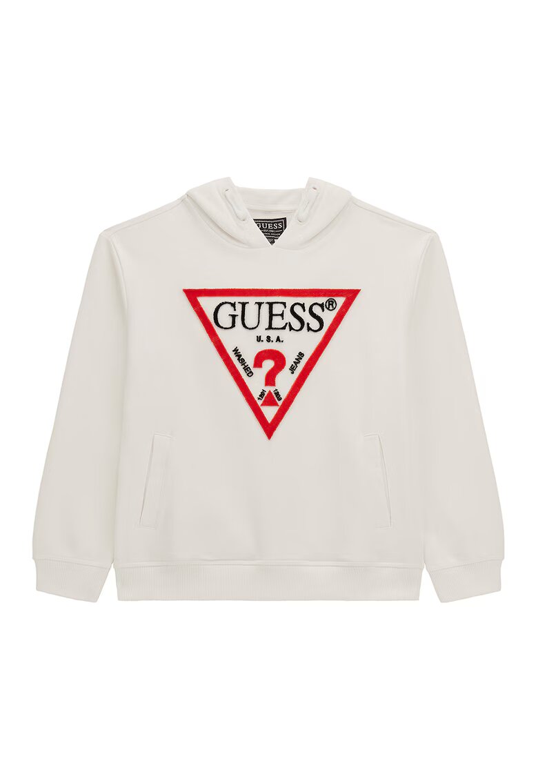 GUESS KIDS Hanorac cu logo texturat - Alb murdar