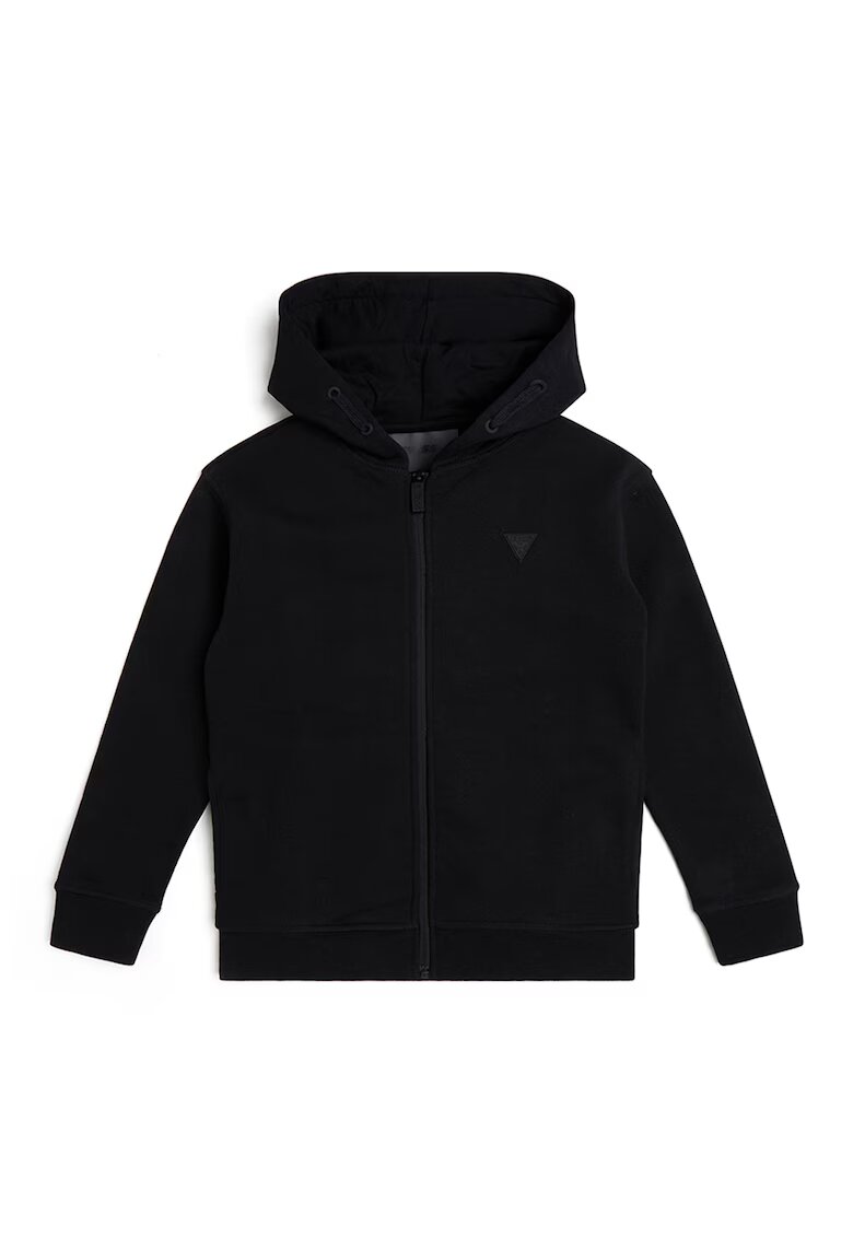 GUESS KIDS Hanorac din amestec de bumbac cu fermoar - Negru