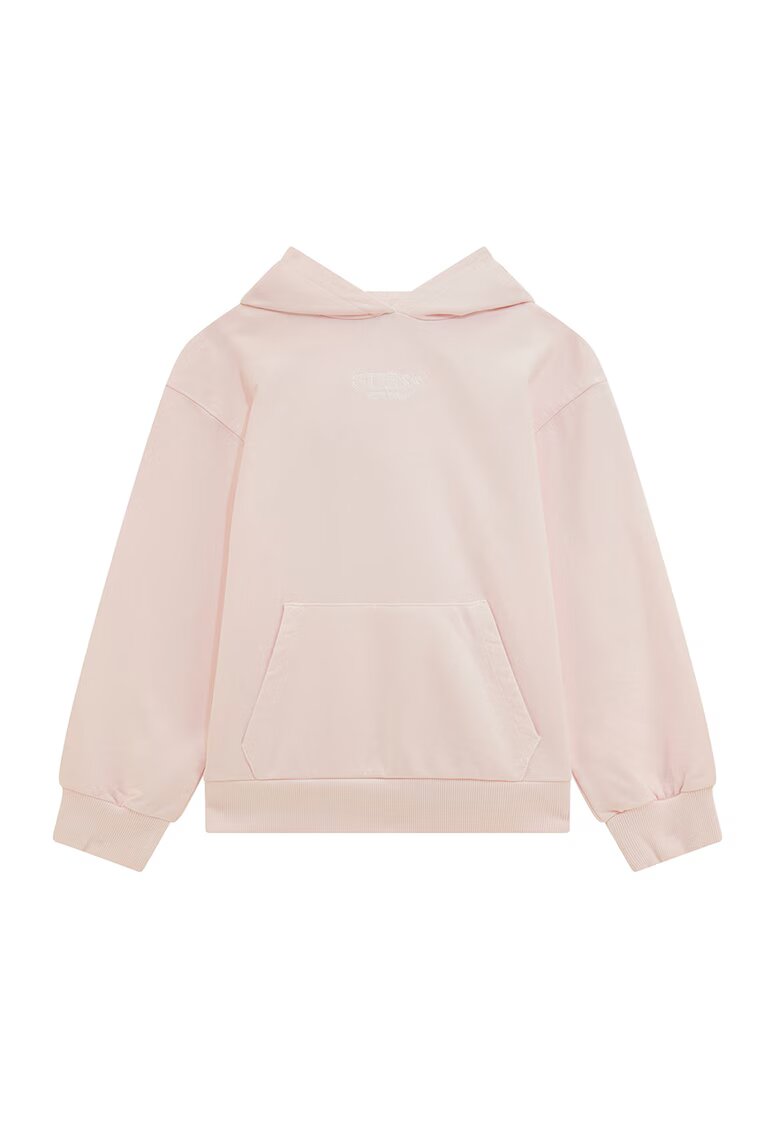 GUESS KIDS Hanorac din bumbac cu broderie logo - Roz