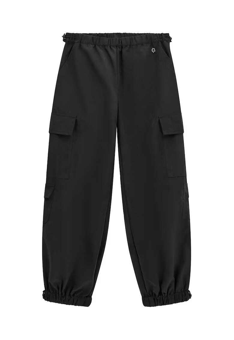 GUESS KIDS Pantaloni cargo cu talie elastica - Negru stins